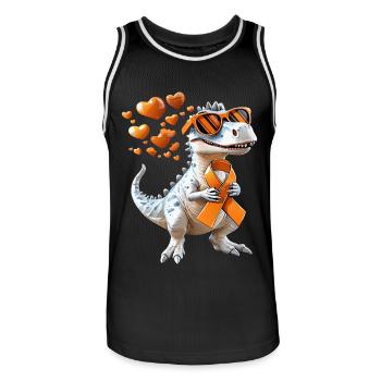 Multiple Sclerosis Awareness Support - Men's Basketball Jersey - black/white - Front - AI Model Male 185 dark (185cm)