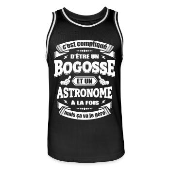 BOGOSSE ET ASTRONOME A LA FOIS - Maillot de basket Homme - noir/blanc - Devant - AI Model Male 185 dark (185cm)