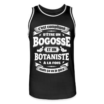 BOGOSSE ET BOTANISTE A LA FOIS - Maillot de basket Homme - noir/blanc - Devant - AI Model Male 185 dark (185cm)