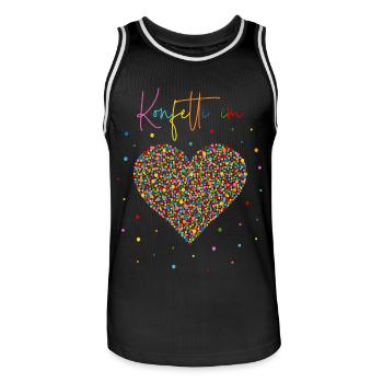 Konfetti im Herzen - Männer Basketball-Trikot - Schwarz/Weiß - Vorne - AI Model Male 185 dark (185cm)