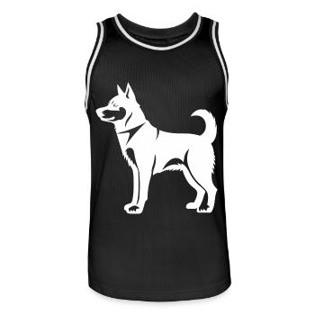 Silhouette de chien husky - Maillot de basket Homme - noir/blanc - Devant - AI Model Male 185 dark (185cm)
