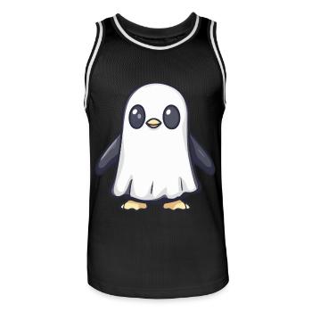 Pingouin Halloween Drôle Fantôme - Maillot de basket Homme - noir/blanc - Devant - AI Model Male 185 dark (185cm)