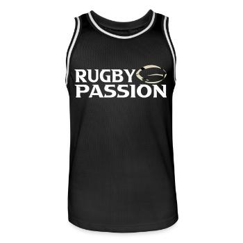 Rugby - Men's Basketball Jersey - black/white - Front - AI Model Male 185 dark (185cm)