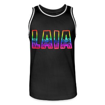 laia rs regenbogen - Männer Basketball-Trikot - Schwarz/Weiß - Vorne - AI Model Male 185 dark (185cm)