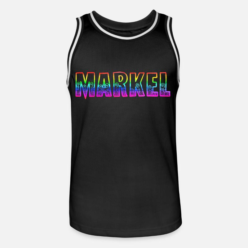 markel rs regenbogen - Männer Basketball-Trikot - Schwarz/Weiß