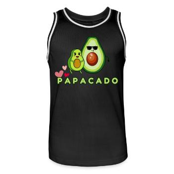 Lustiger Spruch Papacado Avocado - Männer Basketball-Trikot - Schwarz/Weiß - Vorne - AI Model Male 185 dark (185cm)