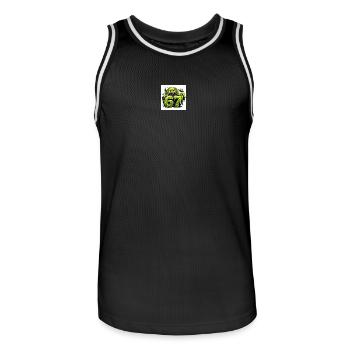 Monstre de Slime Vert 67 - Maillot de basket Homme - noir/blanc - Devant - AI Model Male 185 dark (185cm)