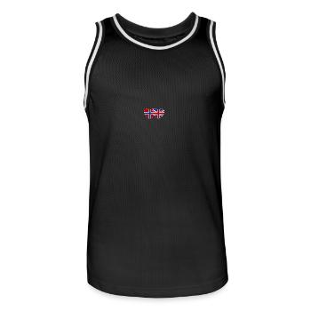 Norwegen England Flagge Herz - Männer Basketball-Trikot - Schwarz/Weiß - Vorne - AI Model Male 185 dark (185cm)