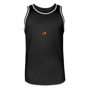 Arménie Belgique Drapeau Coeur - Maillot de basket Homme - noir/blanc - Devant - AI Model Male 185 dark (185cm)