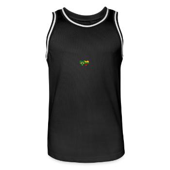 Brazil Lithuania Flag Heart - Men's Basketball Jersey - black/white - Front - AI Model Male 185 dark (185cm)