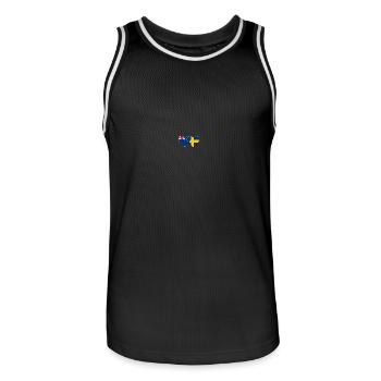 Neuseeland Schweden Flagge Herz - Männer Basketball-Trikot - Schwarz/Weiß - Vorne - AI Model Male 185 dark (185cm)