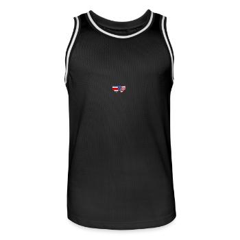 Coeur de drapeau du Costa Rica USA - Maillot de basket Homme - noir/blanc - Devant - AI Model Male 185 dark (185cm)