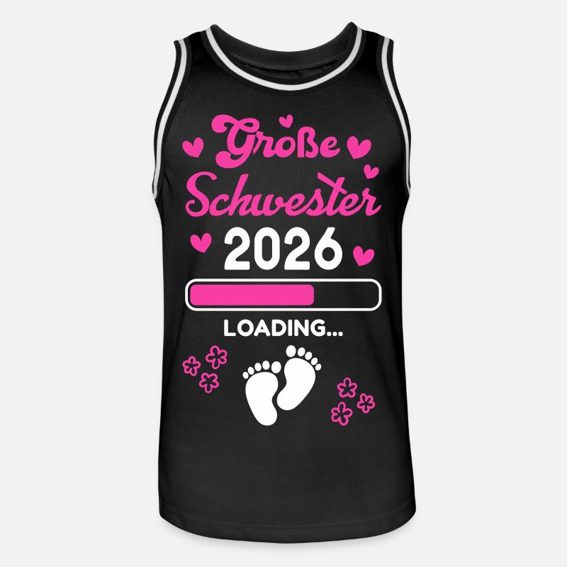 Große Schwester 2026 Loading - Männer Basketball-Trikot - Schwarz/Weiß