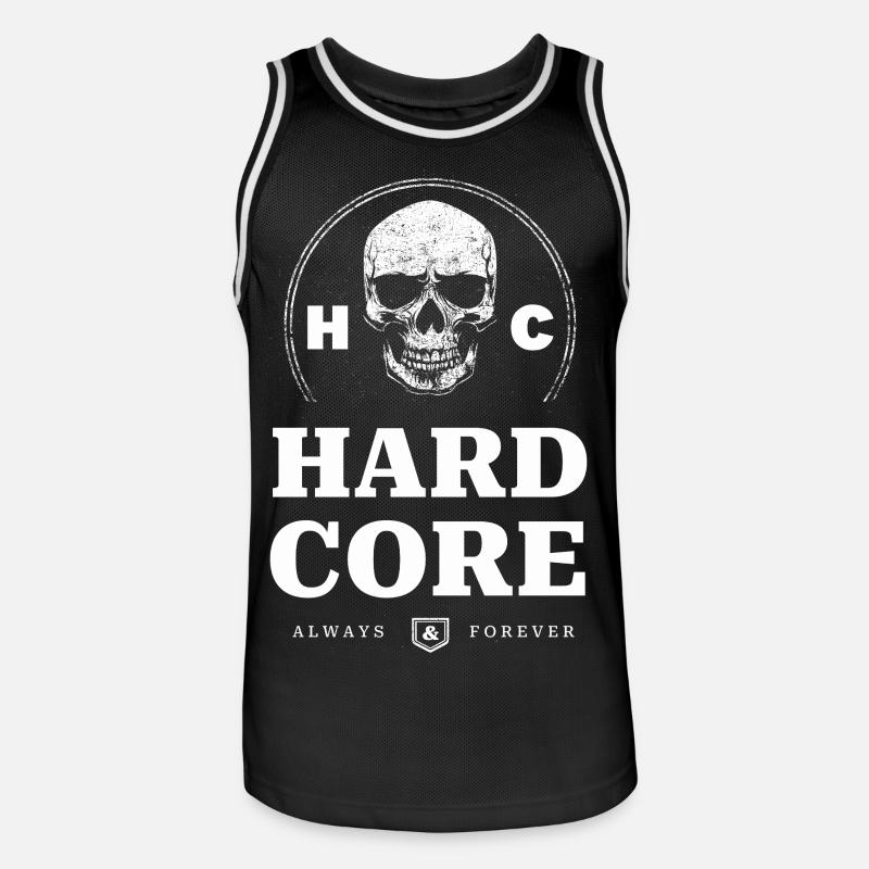 Schädel Hardcore - Männer Basketball-Trikot - Schwarz/Weiß