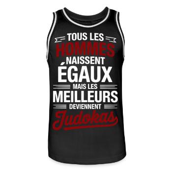 Alle Menschen werden gleich geboren, aber die Besten - Männer Basketball-Trikot - Schwarz/Weiß - Vorne - AI Model Male 185 dark (185cm)