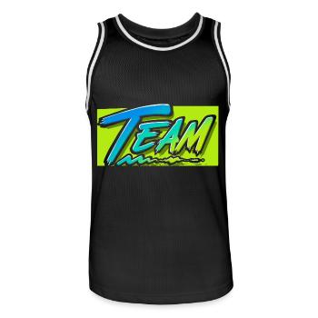 team - Men's Basketball Jersey - black/white - Front - AI Model Male 185 dark (185cm)
