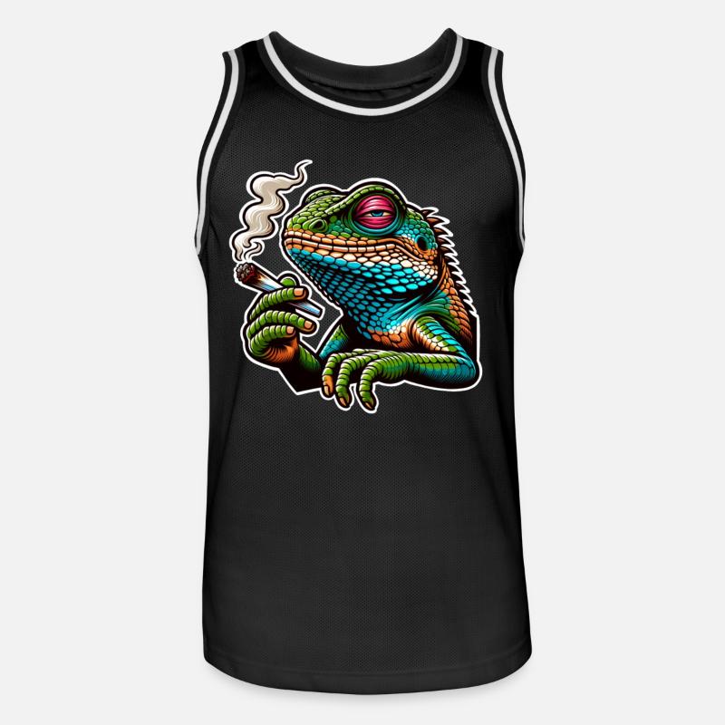 Fumer du Cannabis Lizard - Maillot de basket Homme - noir/blanc