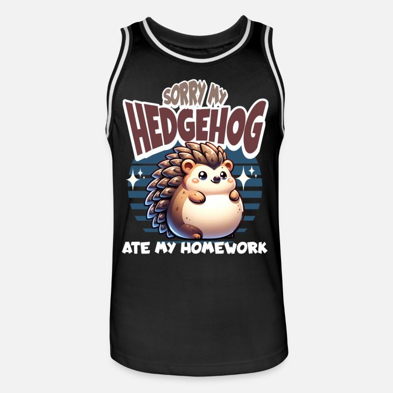 École de devoirs de hérisson - Maillot de basket Homme - noir/blanc