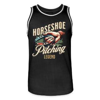Horseshoe Throwing Horseshoe Pitching - Men's Basketball Jersey - black/white - Front - AI Model Male 185 dark (185cm)
