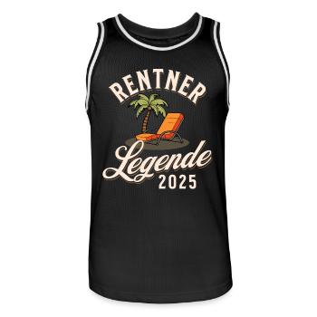 Rentner 2025 - Männer Basketball-Trikot - Schwarz/Weiß - Vorne - AI Model Male 185 dark (185cm)