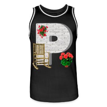 jardin p - Maillot de basket Homme - noir/blanc - Devant - AI Model Male 185 dark (185cm)