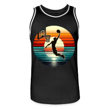 Basket-ball Basketteurs Joueurs - Maillot de basket Homme - noir/blanc - Devant - AI Model Male 185 dark (185cm)