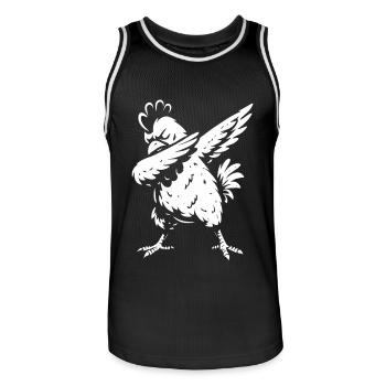Dabbing Poulet - Dab Dance - Cadeau - Maillot de basket Homme - noir/blanc - Devant - AI Model Male 185 dark (185cm)