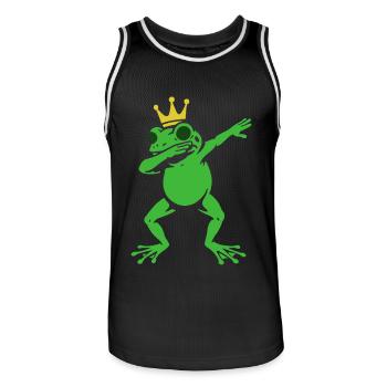 Dabbing Frog with Crown - Dab Dance - Gift - Men's Basketball Jersey - black/white - Front - AI Model Male 185 dark (185cm)