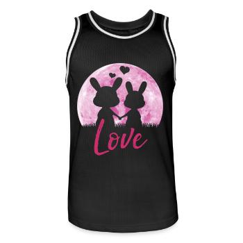 Bunny love - Valentine's Day gift - Men's Basketball Jersey - black/white - Front - AI Model Male 185 dark (185cm)
