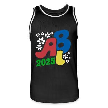 Abi 25 - Abitur - Blumen Geschenk - Männer Basketball-Trikot - Schwarz/Weiß - Vorne - AI Model Male 185 dark (185cm)