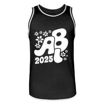 Abi 25 - Abitur - Blumen Geschenk - Männer Basketball-Trikot - Schwarz/Weiß - Vorne - AI Model Male 185 dark (185cm)