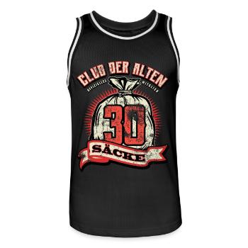 Club der alten Säcke, 30. Geburtstag - Männer Basketball-Trikot - Schwarz/Weiß - Vorne - AI Model Male 185 dark (185cm)