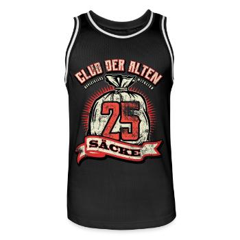 Club der alten Säcke, 25. Geburtstag - Männer Basketball-Trikot - Schwarz/Weiß - Vorne - AI Model Male 185 dark (185cm)