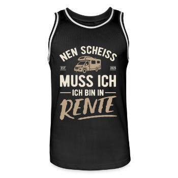 Nen Scheiss muss ich, ich bin in Rente 2025 - Männer Basketball-Trikot - Schwarz/Weiß - Vorne - AI Model Male 185 dark (185cm)