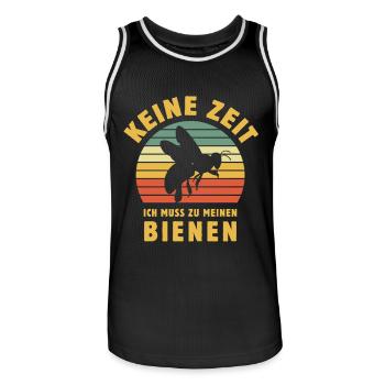 Keine Zeit ich muss zu meinen Bienen, Imker, Honig - Männer Basketball-Trikot - Schwarz/Weiß - Vorne - AI Model Male 185 dark (185cm)