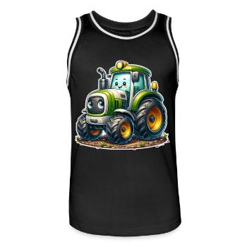 Traktor - Männer Basketball-Trikot - Schwarz/Weiß - Vorne - AI Model Male 185 dark (185cm)