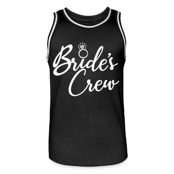 Bride's Crew - Bachelorette Party, Hen Night Gift - Men's Basketball Jersey - black/white - Front - AI Model Male 185 dark (185cm)