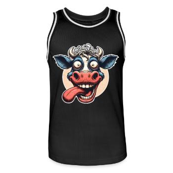 Kuh Crazy - Männer Basketball-Trikot - Schwarz/Weiß - Vorne - AI Model Male 185 dark (185cm)