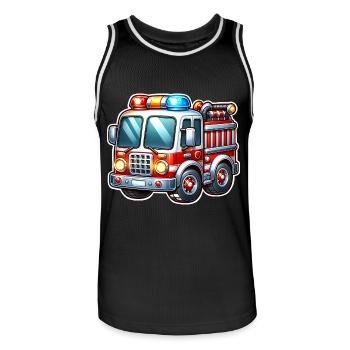Fire brigade - Men's Basketball Jersey - black/white - Front - AI Model Male 185 dark (185cm)