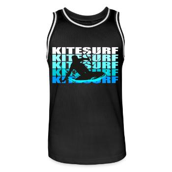 Kitesurf - Männer Basketball-Trikot - Schwarz/Weiß - Vorne - AI Model Male 185 dark (185cm)