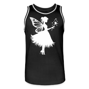 Fée magique avec fleur - Maillot de basket Homme - noir/blanc - Devant - AI Model Male 185 dark (185cm)