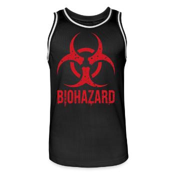 Biohazard Grunge Zombies Apocalypse Horreur - Maillot de basket Homme - noir/blanc - Devant - AI Model Male 185 dark (185cm)