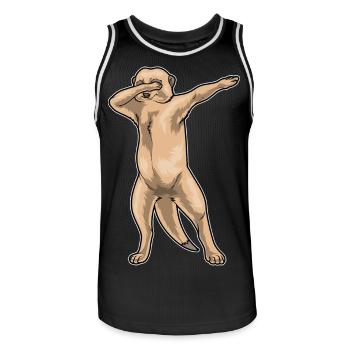 Danse hip hop suricate - Maillot de basket Homme - noir/blanc - Devant - AI Model Male 185 dark (185cm)