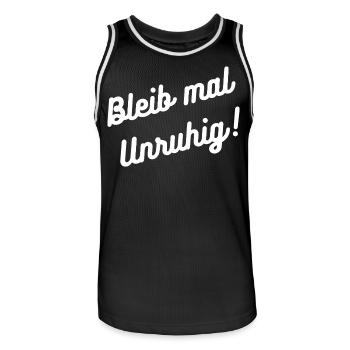 HN Stay Restless – Écriture manuscrite - Maillot de basket Homme - noir/blanc - Devant - AI Model Male 185 dark (185cm)