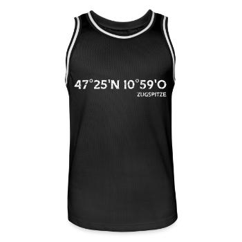Zugspitze coordinates summit - Men's Basketball Jersey - black/white - Front - AI Model Male 185 dark (185cm)