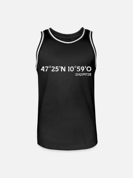 Zugspitze coordonnées sommet - Maillot de basket Homme - noir/blanc