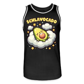 Schlavocado Schlafshirt Avocado Schlafanzug Frucht - Männer Basketball-Trikot - Schwarz/Weiß - Vorne - AI Model Male 185 dark (185cm)