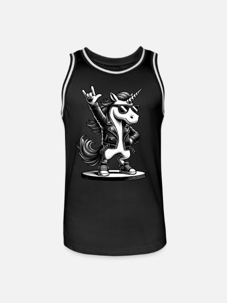 Rock, Rocker, Rock Musik, Heavy Metal, Rock Hand - Männer Basketball-Trikot - Schwarz/Weiß