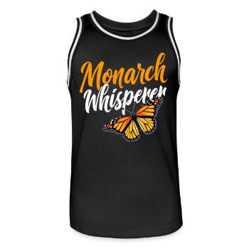Butterfly, Monarch Whisperer, Entomologist - Men's Basketball Jersey - black/white - Front - AI Model Male 185 dark (185cm)
