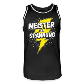 Elektriker Elektromeister Elektroniker Meister - Männer Basketball-Trikot - Schwarz/Weiß - Vorne - AI Model Male 185 dark (185cm)